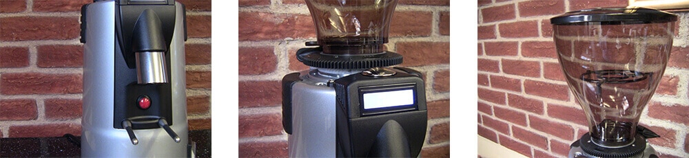 MACAP M5D Digital on Demand Coffee Machine Grinder Banner Front Bean Hopper and Display