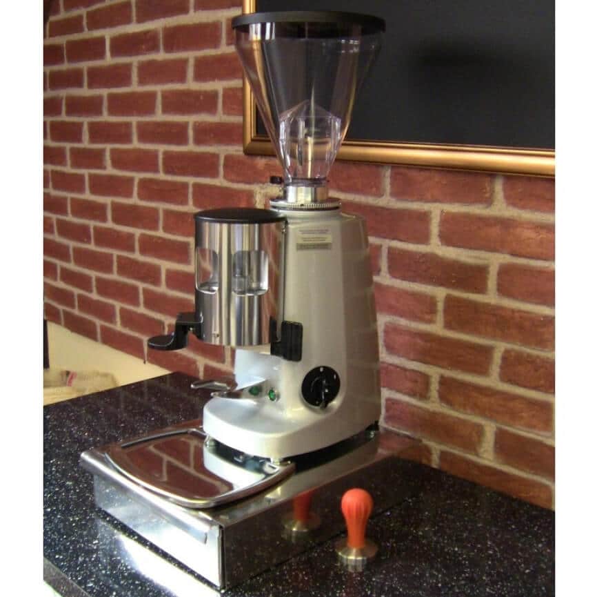 Mazzer Super Jolly Manual Coffee Grinder Angled Cafe Worktop