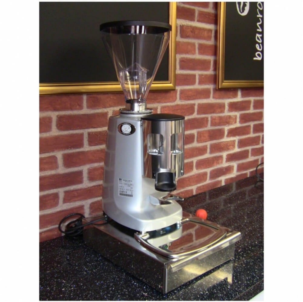 Mazzer Super Jolly Manual Coffee Grinder Angled Left Cafe Worktop