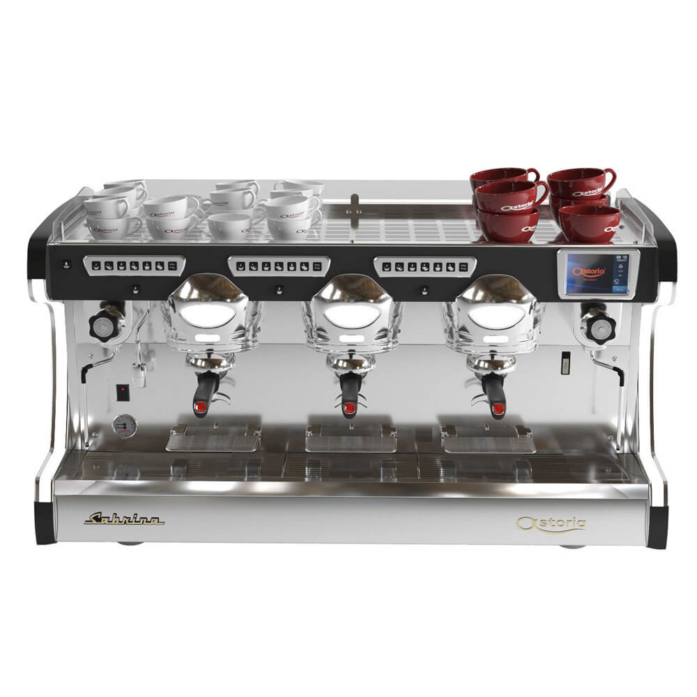 Astoria Sabrina Commercial Traditional Espresso Machine 3 Group Cup Warmer