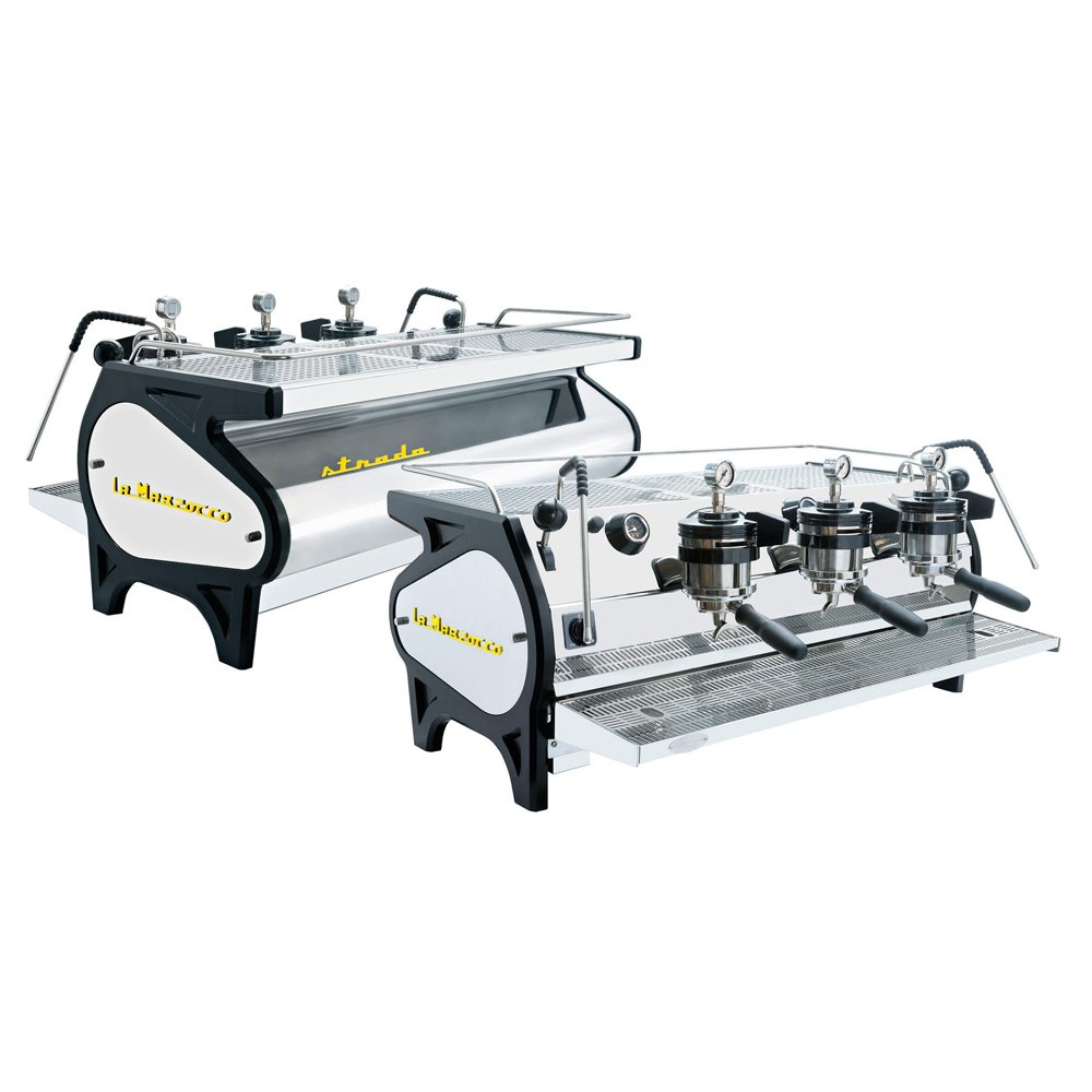La Marzocco Strada MP Traditional Espresso Machine 3 Group Back and Front